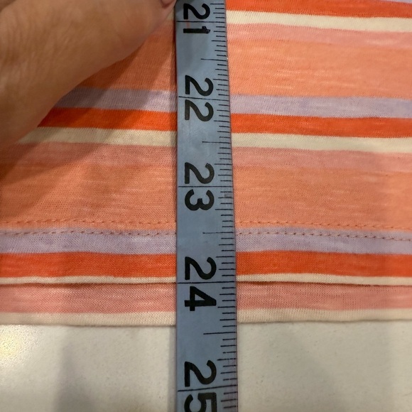 NWT LOFT Coral and White Striped Tee - Picture 4 of 4